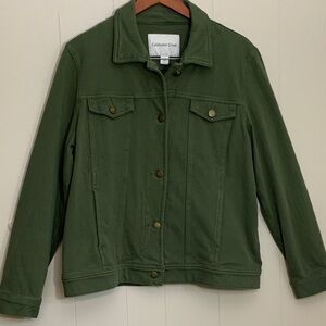 Coldwater Creek Women's Olive Jean Jacket SIZE LARGE